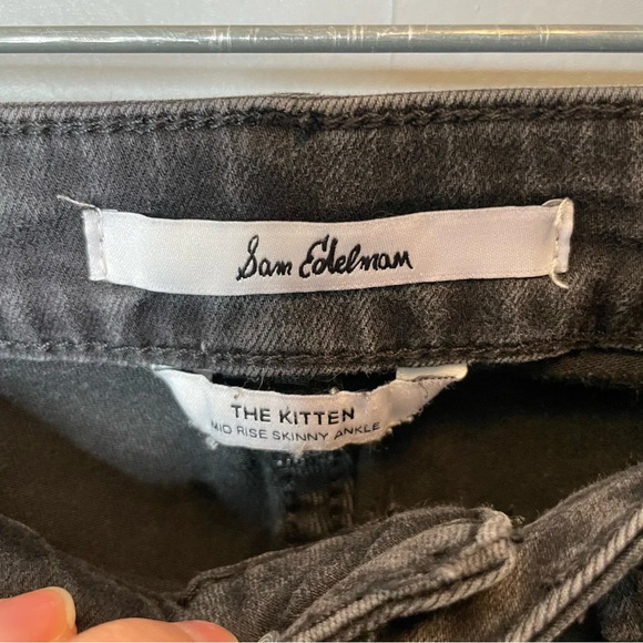 Sam Edelman The Kitten Mid rise skinny ankle black denim jeans size27 - Picture 10 of 10